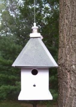 Birdhouse Hanging Handmade Wooden With 1 Nesting Compartment Aluminum Roof