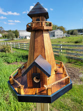 Load image into Gallery viewer, Bird Feeders and House Amish Handmade, Wooden Combo Birdhouse and Feeder
