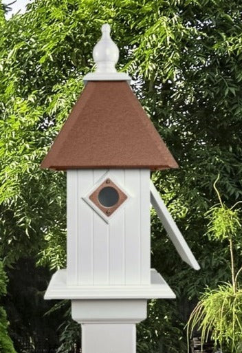 Cathedral Birdhouse Handmade Side Opening, Metal Predator Guards, Choose Roof Color, Bird House For The Outdoors, Pole Not Included