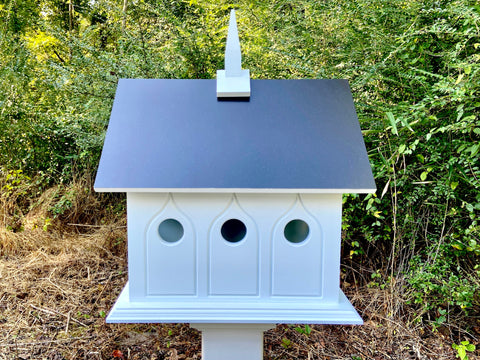 Chapel Birdhosue Handmade, Choose Roof Color, Bird House For The Outdoors, Pole Not Included