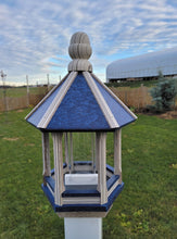 Load image into Gallery viewer, Amish Bird Feeder Handmade Poly Lumber Weather Resistant - Premium Feeding Tube - Post Mounted / Hanging Bird Feeders Outdoors
