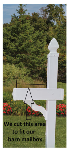 Mailbox Post White, Weather Resistant Poly Lumber, Fits All of Our Barn Mailboxes!