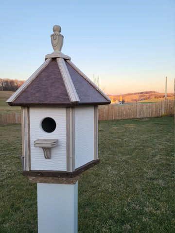 Amish Made Hanging Bird House, Handcrafted Gazebo Birdhouse 1 Nesting Compartment