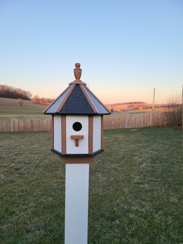 Amish Made Gazebo Birdhouse 1 Nesting Compartment, Poly Bird House, Post Not Included