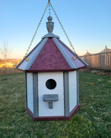 Hanging Bird House Amish Made Gazebo Style 1 Nesting Compartment Birdhouse