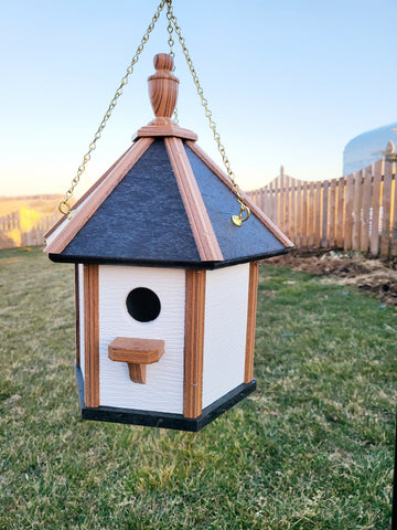 Country Hanging Bird House Amish Made Gazebo Style 1 Nesting Compartment