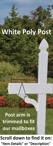 White Mailbox Amish Handmade - Barn Style - Wooden - Tall Prominent Sturdy Flag - With Cedar Shake Shingles Roof