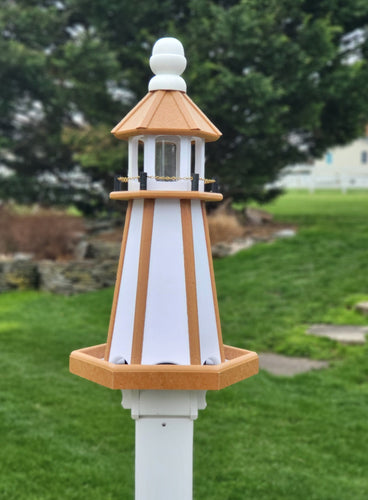 Bird Feeder - Poly Lumber - Amish Handmade -  Feeder Lighthouse Design - Weather Resistant - Easy Mounting - Bird Feeders For The Outdoors - Home & Living:Outdoor & Gardening:Feeders & Birdhouses:Bird Feeders