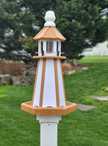 Bird Feeder - Poly Lumber - Amish Handmade -  Feeder Lighthouse Design - Weather Resistant - Easy Mounting - Bird Feeders For The Outdoors