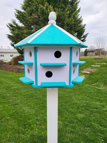 Birdhouse Purple Martin Amish Made 12 nesting Compartments Garden Décor Poly Purple Martin Bird House Outdoor