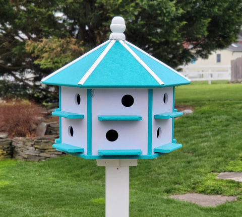 Purple Martin - Bird House - 12 Nesting Compartments - Amish Handmade - Weather Resistant - Made of Poly Lumber - Birdhouse Outdoor