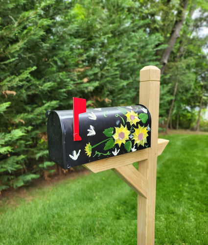 Hand Painted Mailbox With Flowers Amish Handmade - Painted Mailbox