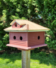 Load image into Gallery viewer, Martin Bird House Amish Handmade - Cedar Roof, Copper Trim, With 5 Nesting Compartments -  Birdhouse Outdoor
