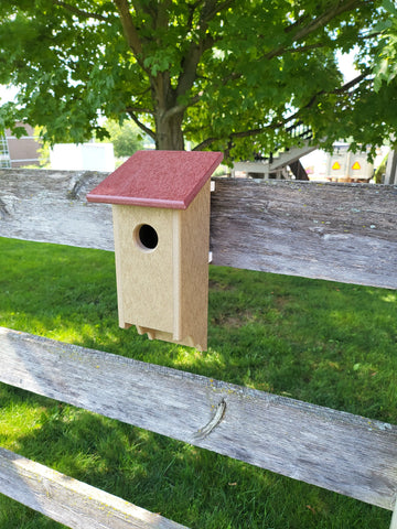 Bluebird Birdhouse Amish Handmade Bird House Clay or Cedar Poly Lumber Weather Resistant