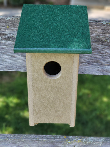 Bluebird Birdhouse Amish Handmade Bird House Clay or Cedar Poly Lumber Weather Resistant