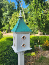 Load image into Gallery viewer, Patina Copper Roof Birdhouse Handmade Large With 8 Nesting Compartments Weather Resistant Birdhouses Outdoor
