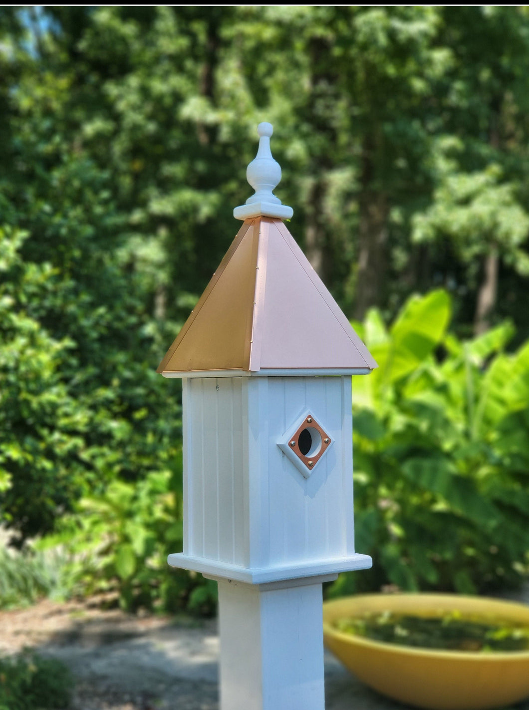 Bluebird  Birdhouse Copper Roof Handmade With 1 Nesting Compartment, Metal Predator Guards, Weather Resistant, Birdhouse Outdoor