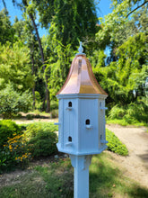 Load image into Gallery viewer, Bird House Patina Copper Roof Handmade, X-Large 12 Nesting Compartments
