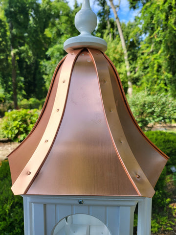 Copper Roof Bird Feeder Large, 6 Sided, Bell Shaped Roof, Premium Feeding Tube