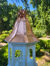 Load image into Gallery viewer, Bird Feeder Copper Roof Large, 8 Sided Octagon, Premium Feeding Tube, Roof Options
