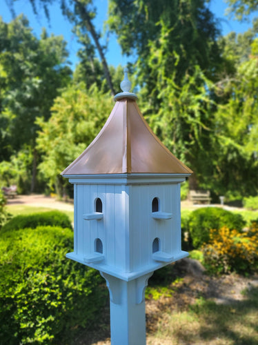 Weather resistant, bird lover, outdoors, garden décor, personalized gift, copper roof birdhouse, patina roof, Amish handcrafted products, decorative