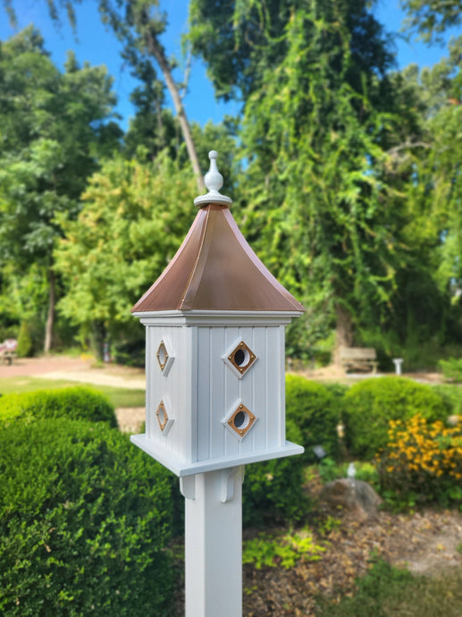 Copper Roof Bird House Handmade, Large With 8 Nesting Compartments, Weather Resistant Birdhouse - Home & Living:Outdoor & Gardening:Feeders & Birdhouses:Birdhouses