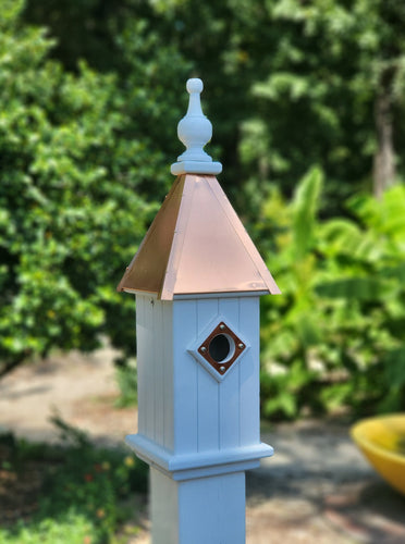 Bluebird Birdhouse Copper Top Handmade Vinyl With 1 Nesting Compartment, Metal Predator Guards, Weather Resistant, Birdhouse Outdoor - Home & Living:Outdoor & Gardening:Feeders & Birdhouses:Birdhouses