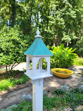 Load image into Gallery viewer, Patina Copper Bird Feeder, Large, Square Design, Premium Feeding Tube - Patina Roof
