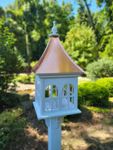 Load image into Gallery viewer, X-Large Bird Feeder With Patina Copper Roof, Double Window Design, Premium Feeding Tube
