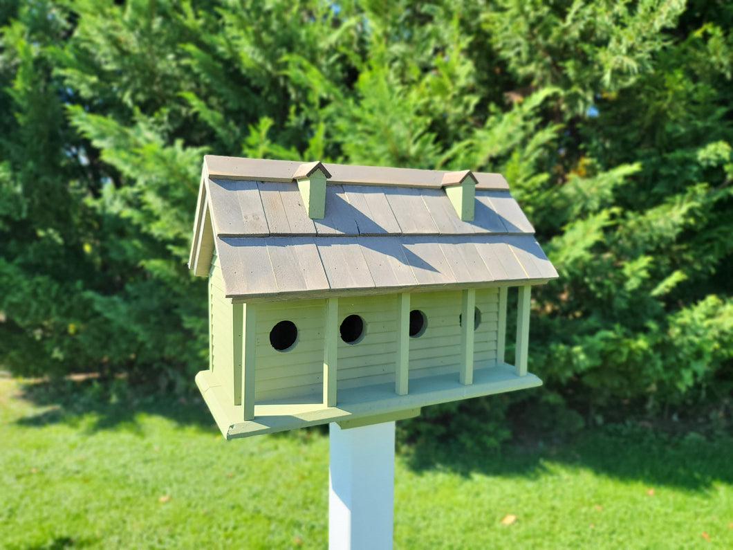 Purple Martin - White - Bird House - Amish Handmade Primitive Design- 6 Nesting Compartments -  Birdhouse outdoor