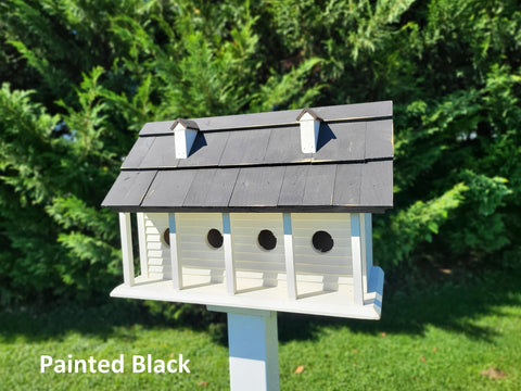 Purple Martin - White - Bird House - Amish Handmade Primitive Design- 6 Nesting Compartments -  Birdhouse outdoor