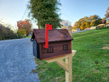 Amish Mailbox Rustic With Metal Insert USPS Approved Mailbox Outdoor - Barn Mailboxes Wood