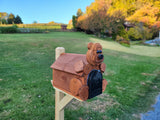 Amish Mailbox Bear Design Wooden With Metal Insert USPS Approved Mailbox Outdoor - Animal Shape + Cabins