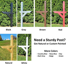 Load image into Gallery viewer, Mailbox, barn mailbox, amish mailbox, amish mailboxes, Amish Made, wooden mailbox, country mailbox, handmade mailbox, mailbox amish made, rustic mailbox, mailbox with post, mailbox post, wooden mailboxes, mailbox on post, mail box handmade, barn style mailbox, rustic mailbox, painted mailbox, colored mailbox
