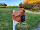 Amish Mailbox Bear Design Wooden With Metal Insert USPS Approved Mailbox Outdoor - Animal Shape + Cabins