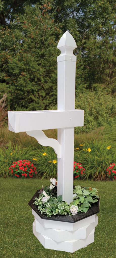 Mailbox Post White, Weather Resistant Poly Lumber, Fits All of Our Barn Mailboxes! - Planters and Posts