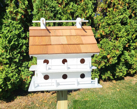 Purple Martin - White - Bird House - Amish Handmade - 14 Nesting Compartments - Weather Resistant - Birdhouse outdoor