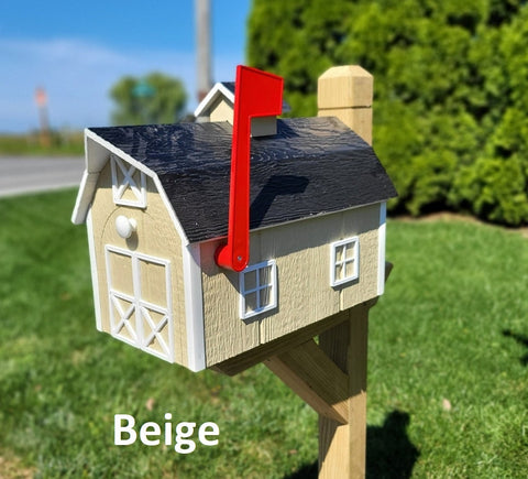 Dutch Mailbox - Barn Mailbox Amish Handmade - Wooden - Color Options