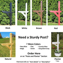 Load image into Gallery viewer, Dutch Amish Mailbox Handmade Wooden, Choose Your Color, Amish Made Mailbox With Red Flag and Black Roof
