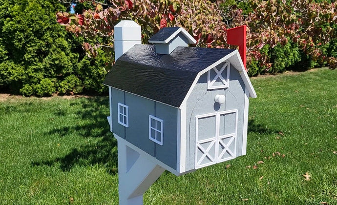 Amish Mailbox - Handmade - Dutch Barn Style - Wooden - Color Options - Barn Mailboxes Wood