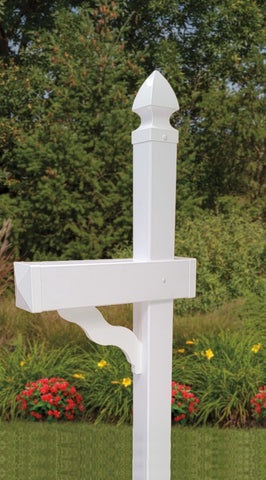 Mailbox Post White, Weather Resistant Poly Lumber, Fits All of Our Barn Mailboxes!