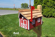 Amish Mailbox - Handmade - Barn Style - Wooden - Tall Prominent Sturdy Flag - Cedar Shake Shingles Roof- Amish Outdoor Mailbox Color Options - Barn Mailboxes Wood