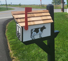 Load image into Gallery viewer, large mailbox, cottage mailbox, custom made mailbox, outdoor décor, farm mailbox, house mailbox, rural mailbox, decorative mailbox, cedar mailbox, blue mailbox, outdoor mailbox, handmade, better home and garden decorative mailboxes, unique mailboxes, cool mailboxes, modern mailbox yard art, post box, country décor, home &amp; garden, colorful mailbox, handcrafted, letter box, two door mailbox, box for mail, unique, post box, aromatic cedar, home style mailbox, USPS approved, amish artisan, personalized gift,
