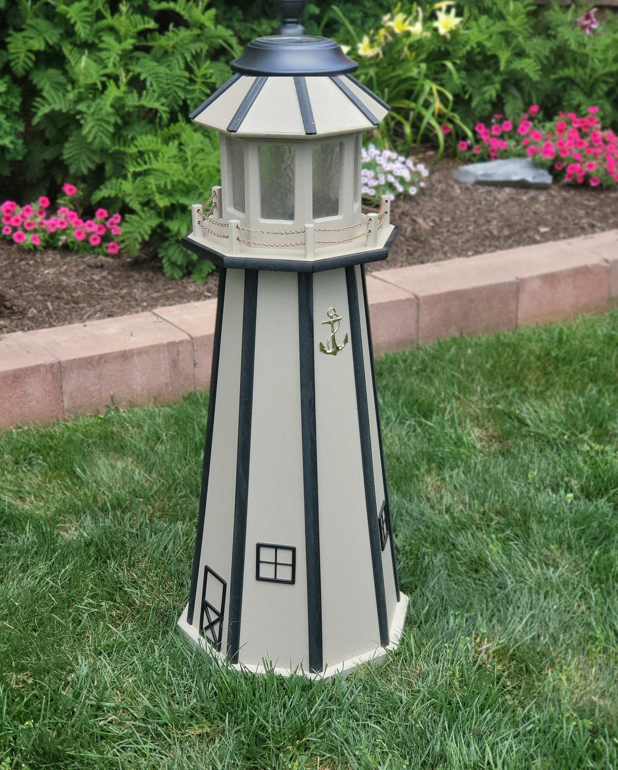 Solar Lighthouse Amish Made  - Poly - Garden Decoration