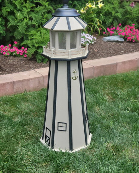 Solar Lighthouse Amish Made  - Poly - Garden Decoration