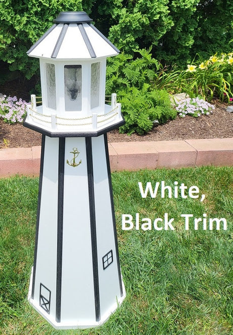 Backyard Solar Lighthouse - Poly Made - Amish Handmade - Garden Decoration