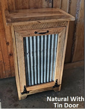 Load image into Gallery viewer, Wood Trash Bin, Tiltout Trash Can Cabinet Amish Handmade, Wood Storage Recycling Bin
