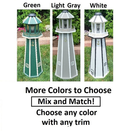 Solar Lighthouse Amish Made  - Poly - Garden Decoration