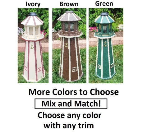 Backyard Solar Lighthouse - Poly Made - Amish Handmade - Garden Decoration