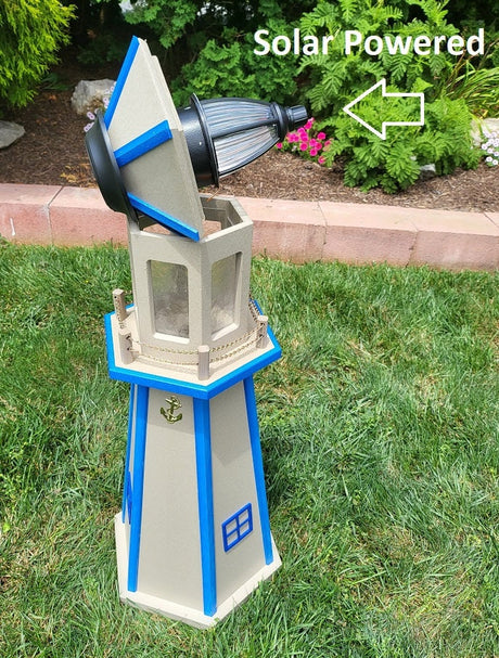 Solar Lighthouse Amish Made  - Poly - Garden Decoration